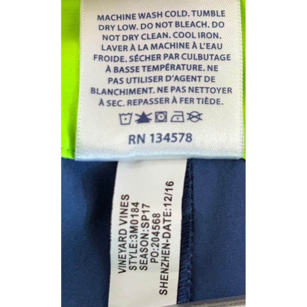 Vineyard Vines‎ Boys Blue Neon Green Board Shorts Swim Trunks Size M 12-14 - Picture 4 of 14
